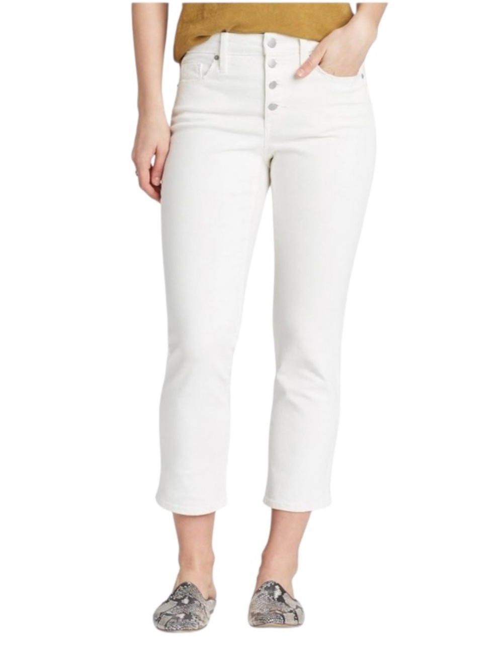 Universal Thread High Rise  Straight Cropped Jeans Off-White Womens 14/32R NWT